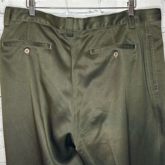 Vintage Tommy Bahama 100% Silk Pants Green Slacks Trouser Relax Size 42 Men - Picture 4 of 8